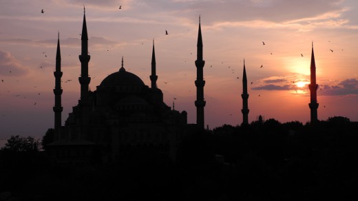 Blue Mosque at sunset