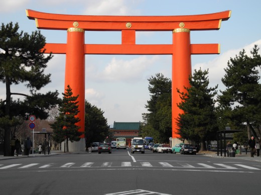 Gigantic Shinto gate in Kyoto