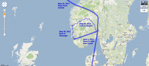 Our Route through Norway