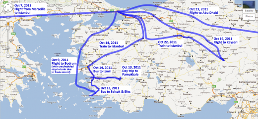 Our route through Turkey
