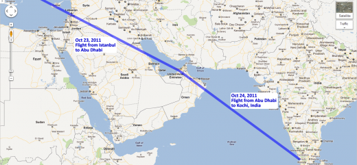 Our route through the UAE