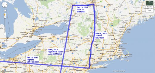 Our route around Ontario, Quebec, and NY
