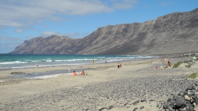 The beach in Famara, on the north coast of Lanzarote