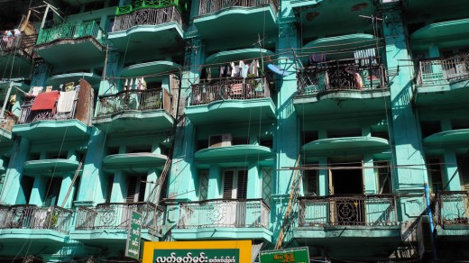 Apartments in downtown Yangon.