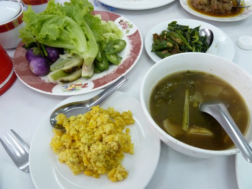 My vegetarian Burmese lunch. The soup was the best part.
